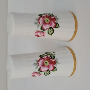 Wild Rose Emblem of Alberta Vintage Salt N Pepper Shaker Set